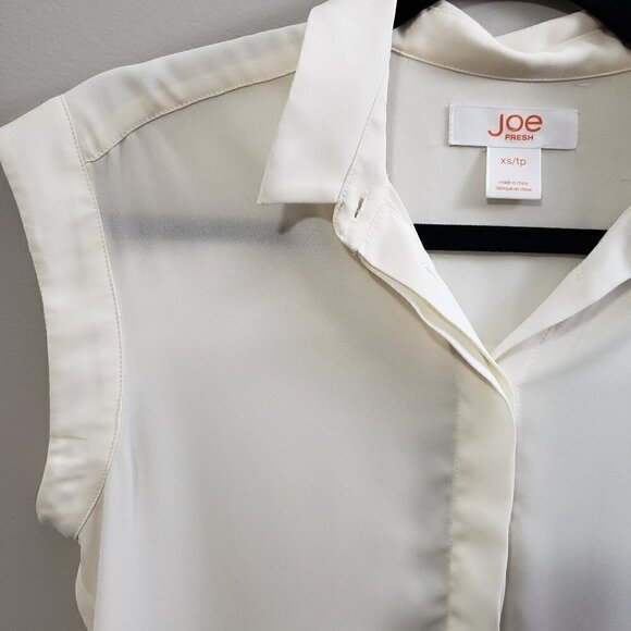 Joe Fresh * Ivory Sleeveless Popover Tank * Sz XS - Picture 4 of 10
